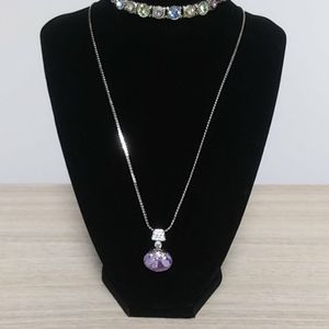 Rhinestone pendant with matching bracelet